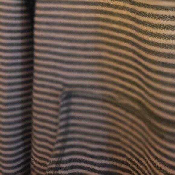 Green & Cream Striped Open Neck Sweater - Size M - Picture 3 of 5